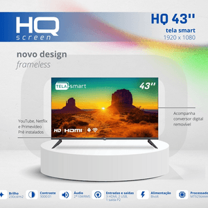 Smart TV LED 43" HQ HQSTV43NK Android Tv Full HD