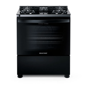 Fogão 5 Bocas Brastemp BFS5VCE Mesa de Vidro Preto Bivolt