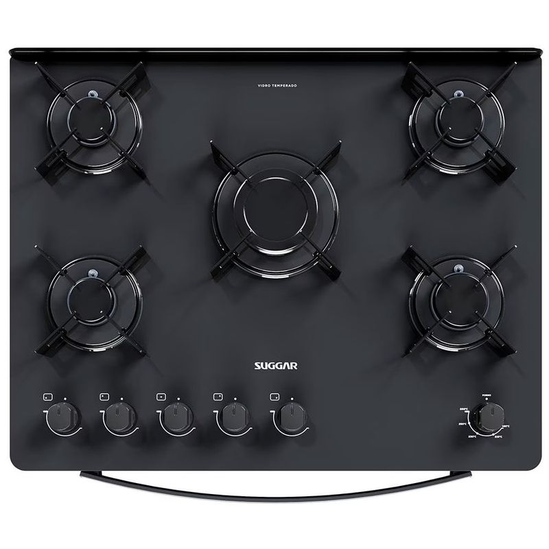 Fogao-5-Bocas-Suggar-Neo-Max-FGV503-Mesa-de-Vidro-Preto-Bivolt-3