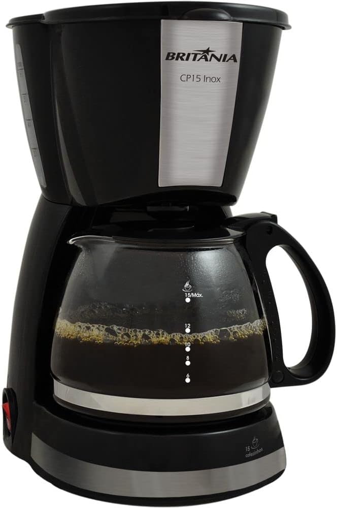 Cafeteira-Eletrica-Britania-CP15-15-Xicaras-com-Jarra-de-Vidro-Preto-