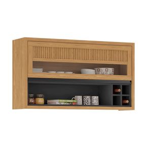Armário Aéreo de Cozinha 1 Porta com Nicho Lisboa