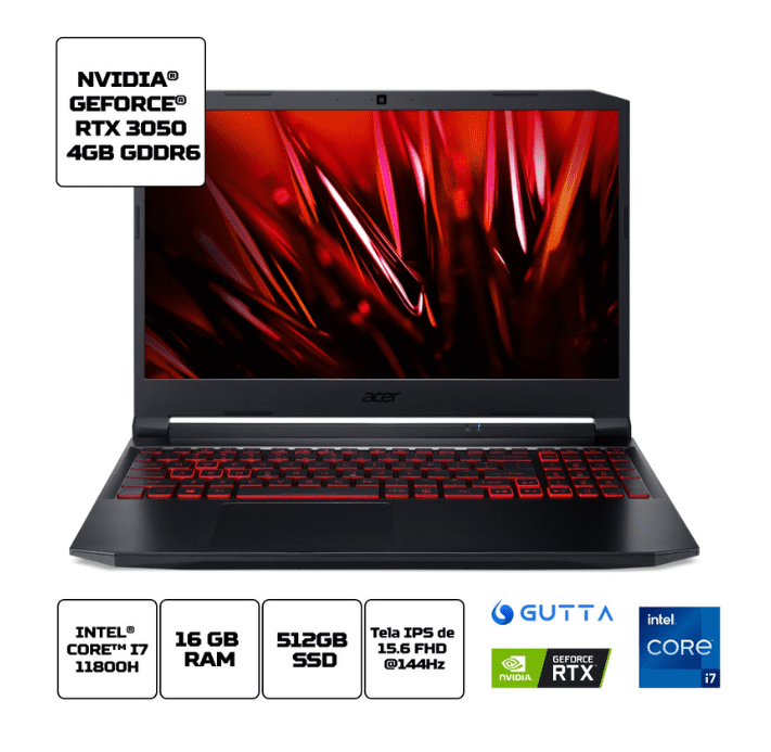 Notebook-Acer-Gamer-Nitro-5-AN515-57-73GF-Core-I7-11800H-16GB-SSD-512GB-156-FHD-IPS-Geforce-RTX-3050-4GB-Linux
