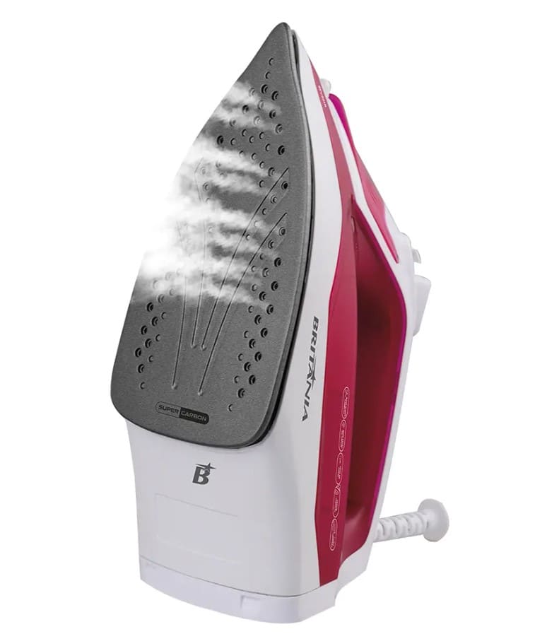 Ferro-de-Passar-a-Vapor-e-a-Seco-Salva-Botoes-Britania-BFV201-1250W---Branco-Rosa