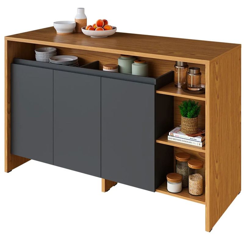 Ilha-Gourmet-Itatiaia-em-madeira-3-portas-160cm