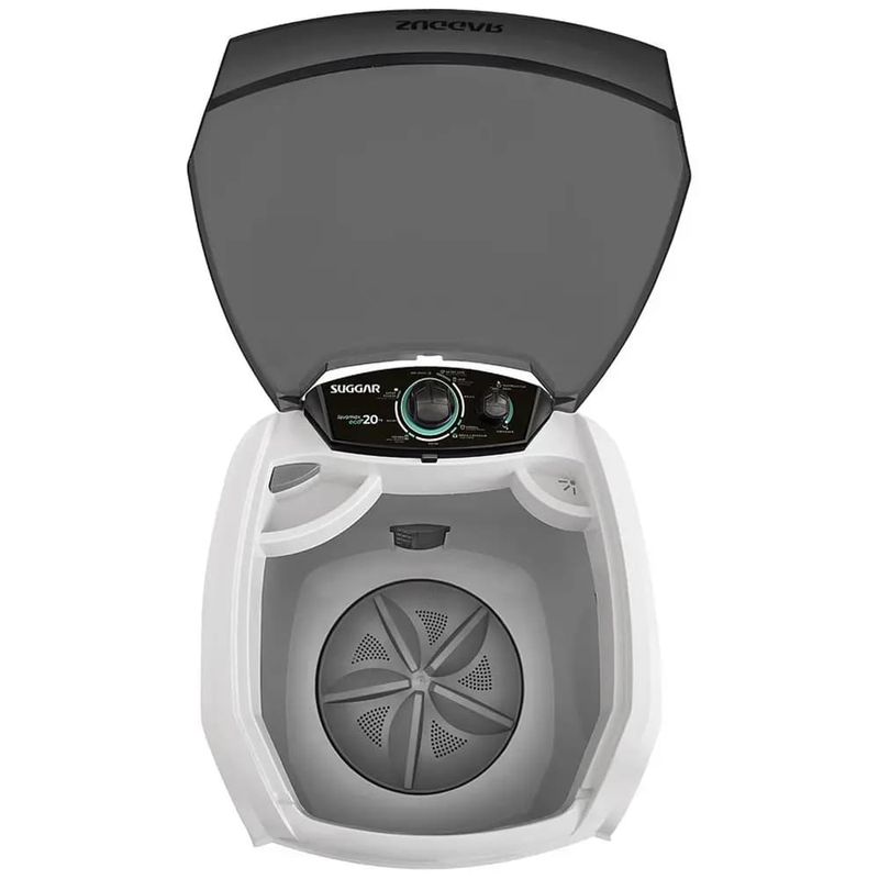 Maquina-de-Lavar-Suggar-Lavamax-Eco-20kg-Semiautomatica-com-Timer-LE200-Preta-Branca