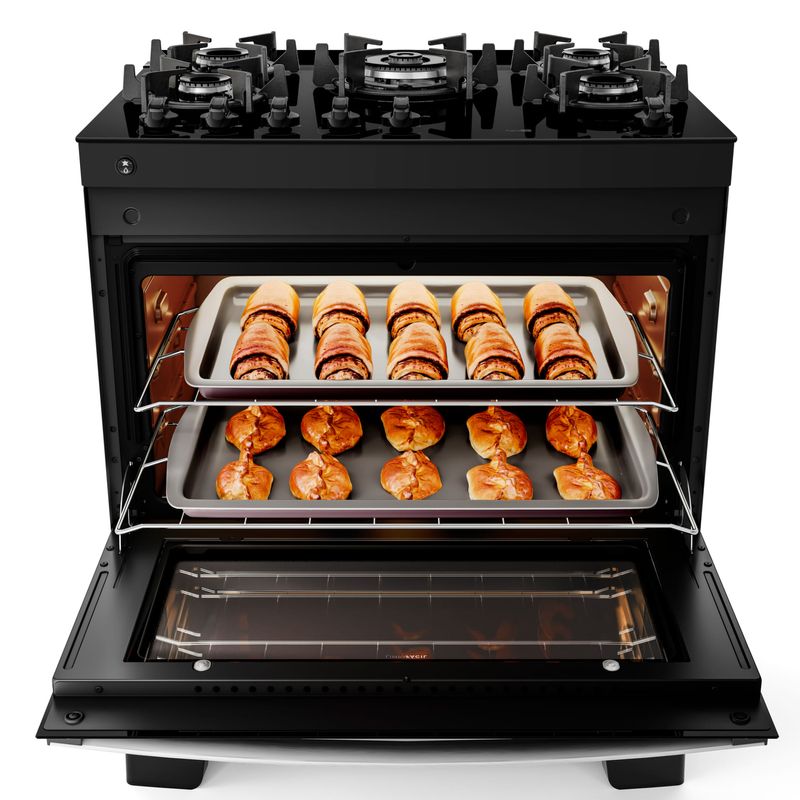 Fogao-5-Bocas-Preto-com-Mesa-de-Vidro-Atlas-Agile-Up