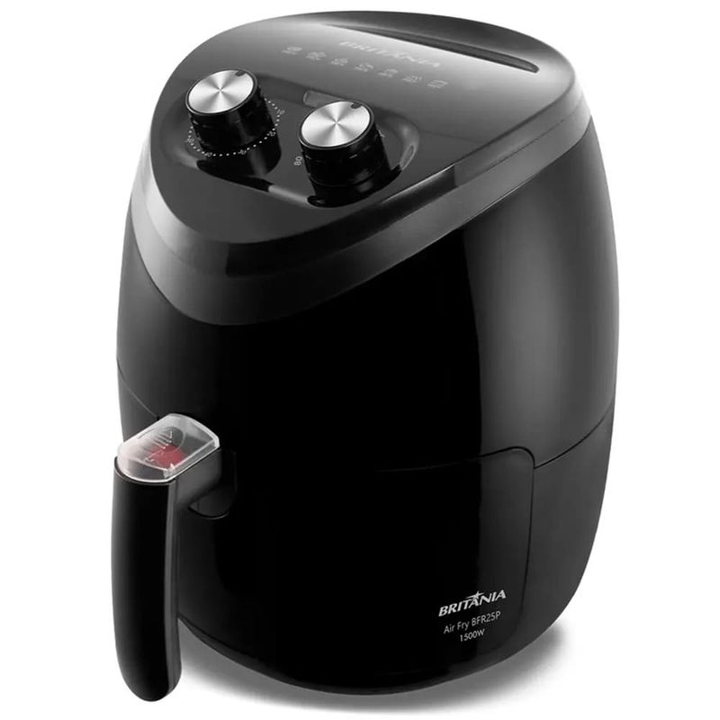 Fritadeira-Eletrica-Britania-Air-Fryer-BFR25P-Antiaderente-com-Timer-4L-1500W---Preto