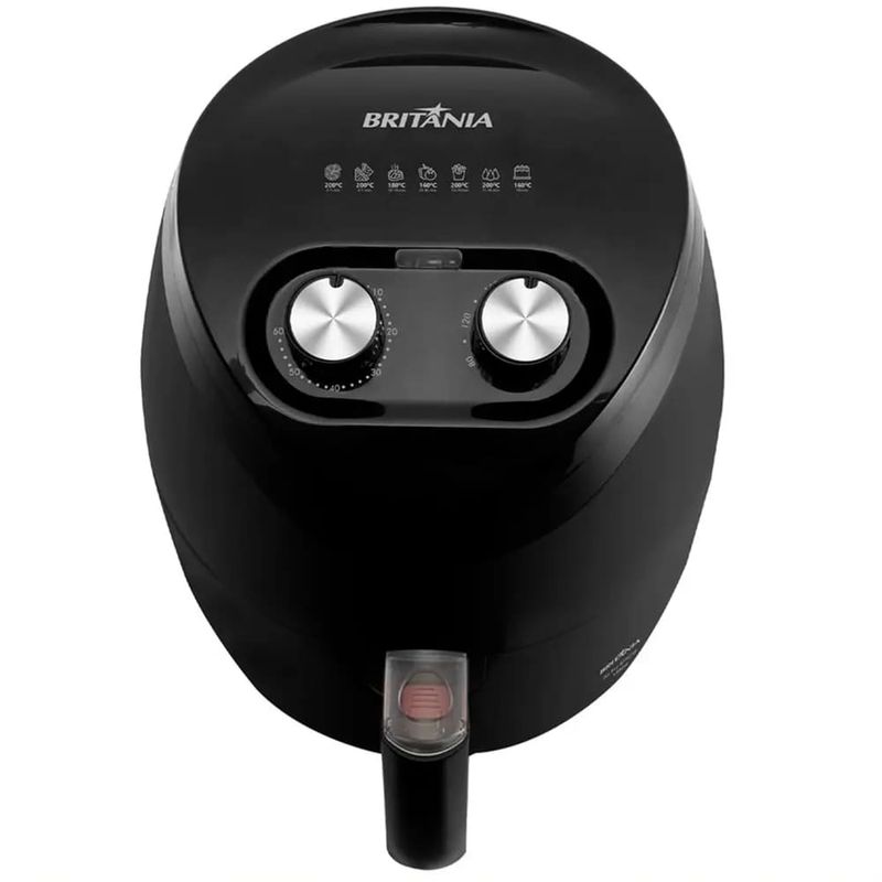 Fritadeira-Eletrica-Britania-Air-Fryer-BFR25P-Antiaderente-com-Timer-4L-1500W---Preto
