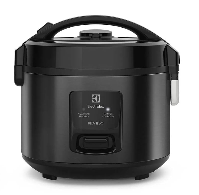 Panela-de-Arroz-Eletrica-Electrolux-2L-Cor-Preto-Inox-Efficient-2-em-1-com-Visor-Glass-por-Rita-Lobo--ERC10-