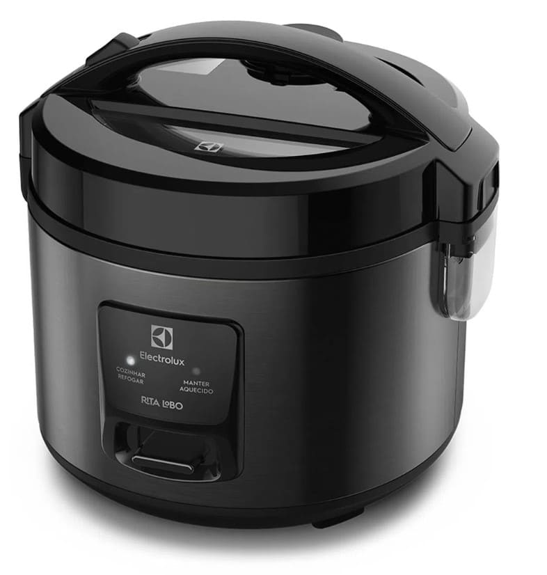 Panela-de-Arroz-Eletrica-Electrolux-2L-Cor-Preto-Inox-Efficient-2-em-1-com-Visor-Glass-por-Rita-Lobo--ERC10-