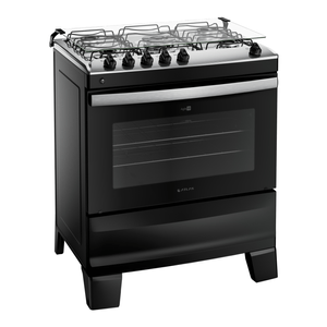 Fogão 5 Bocas Preto com Mesa Inox Atlas Agile Up