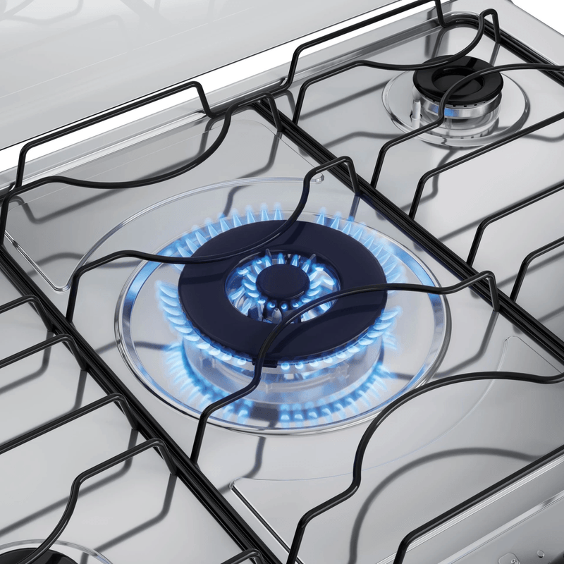 Fogao-5-Bocas-Preto-com-Mesa-Inox-Atlas-Agile-Up