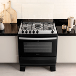 Fogao-5-Bocas-Preto-com-Mesa-Inox-Atlas-Agile-Up