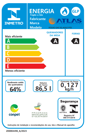 Fogao-5-Bocas-Preto-com-Mesa-Inox-Atlas-Agile-Up