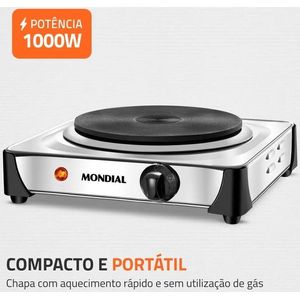 Fogão Elétrico Mondial 1 Boca Fast Cook FE-04 Inox