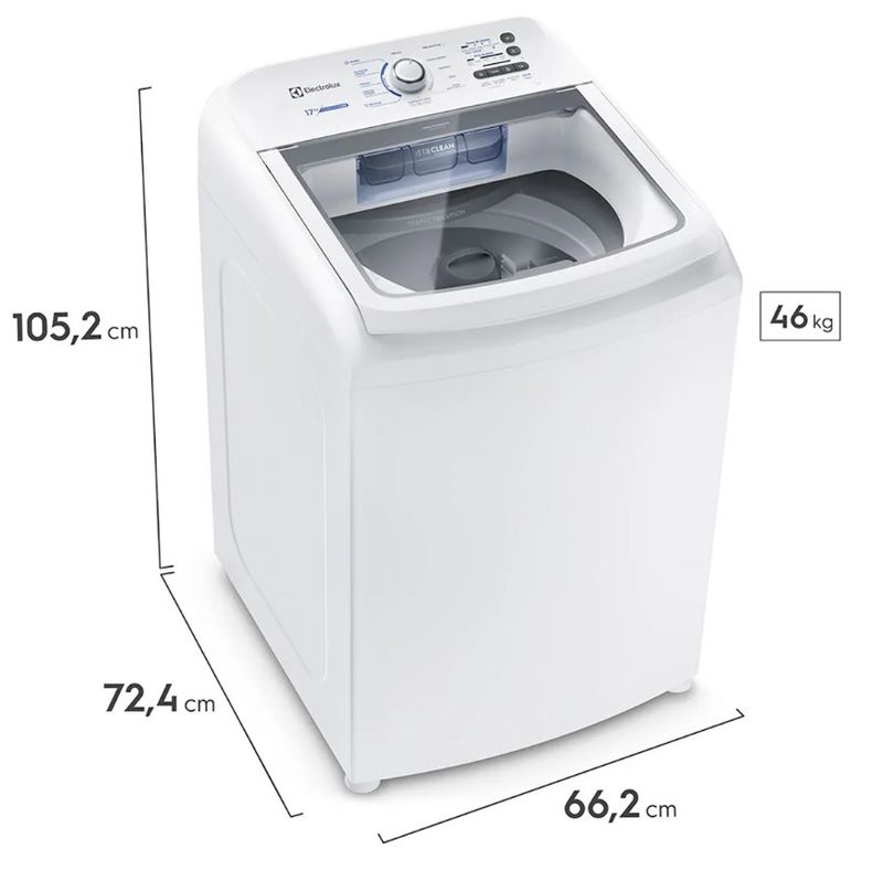 Maquina-de-Lavar-Electrolux-17kg-Branca-Essential-Care-com-Cesto-Inox-e-Jet-Clean--LED17-