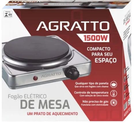 Fogao-Eletrico-Agratto-1-Boca-FMA-1-1500W-Cinza