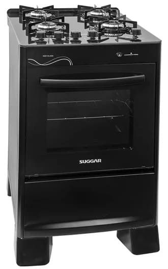 Fogao-4-Bocas-Suggar-Neo-Glass-FGVNG410PT-Mesa-de-Vidro-Preto
