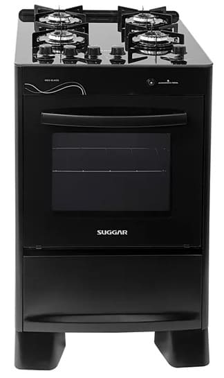 Fogao-4-Bocas-Suggar-Neo-Glass-FGVNG410PT-Mesa-de-Vidro-Preto