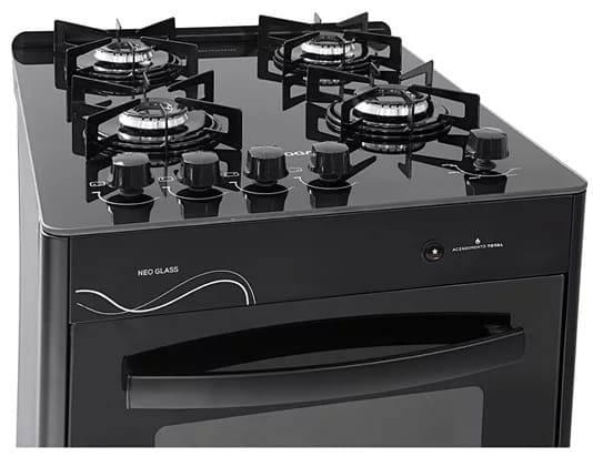 Fogao-4-Bocas-Suggar-Neo-Glass-FGVNG410PT-Mesa-de-Vidro-Preto