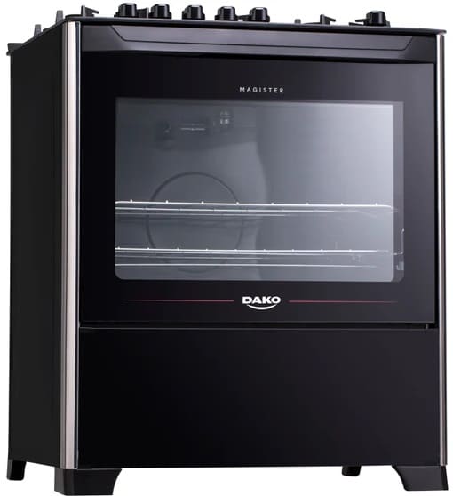 Fogao-5-Bocas-Dako-Magister-Mesa-de-Vidro-Preto-