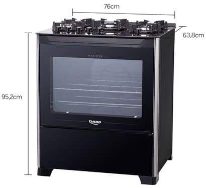 Fogao-5-Bocas-Dako-Magister-Mesa-de-Vidro-Preto-