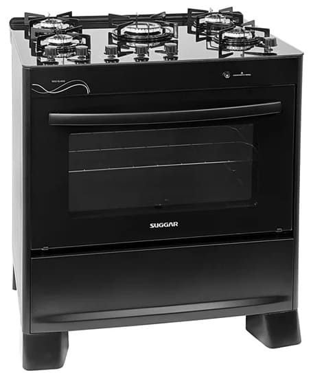 Fogao-5-Bocas-Suggar-Neo-Glass-FGVNG510PT-Mesa-de-Vidro-Preto-