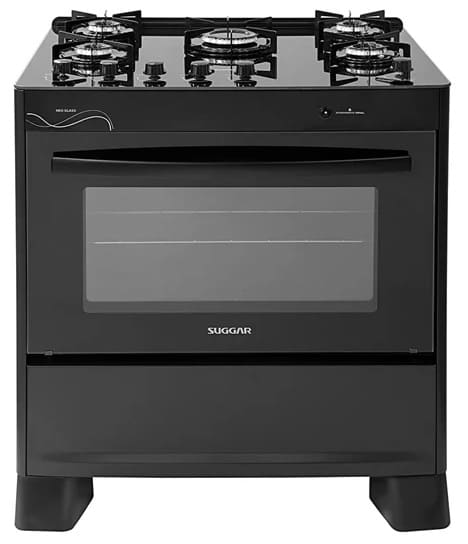 Fogao-5-Bocas-Suggar-Neo-Glass-FGVNG510PT-Mesa-de-Vidro-Preto-