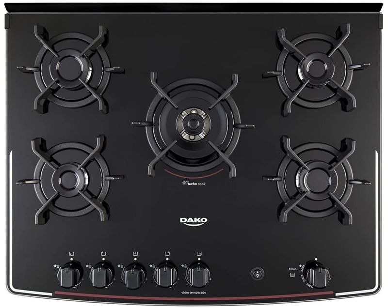 Fogao-5-Bocas-Dako-Supreme-Glass-Mesa-de-Vidro-Preto