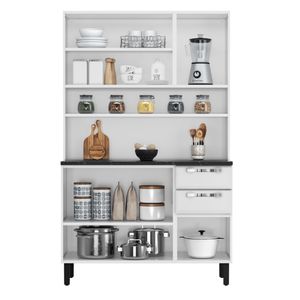 Kit de Cozinha Compacta 120 em Aço 6 Portas 2 Gavetas Pratika
