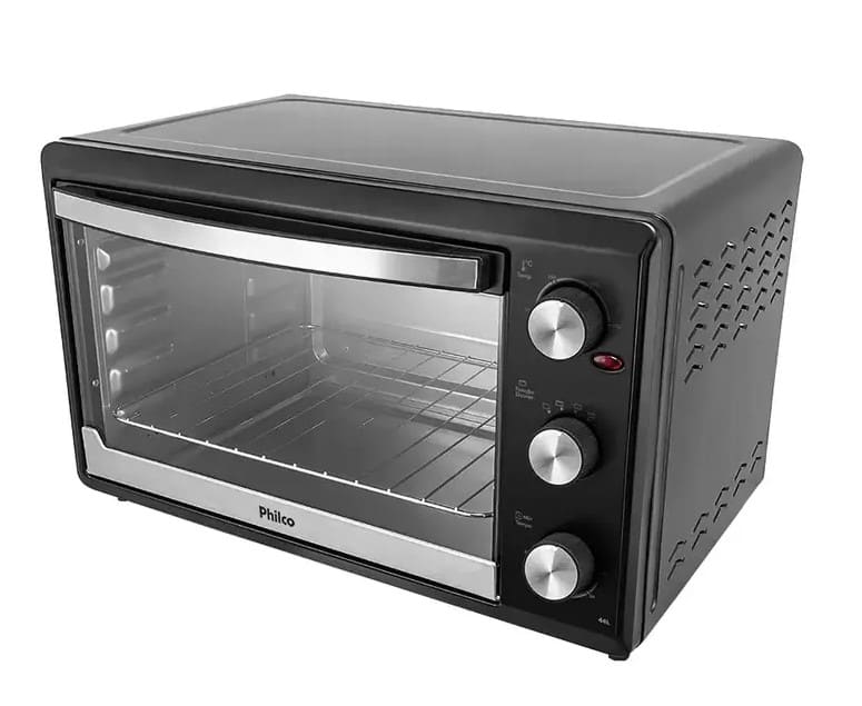 Forno-Eletrico-de-Bancada-44L-Timer-e-Grelha-Deslizante-Philco-PFE44P---Preto