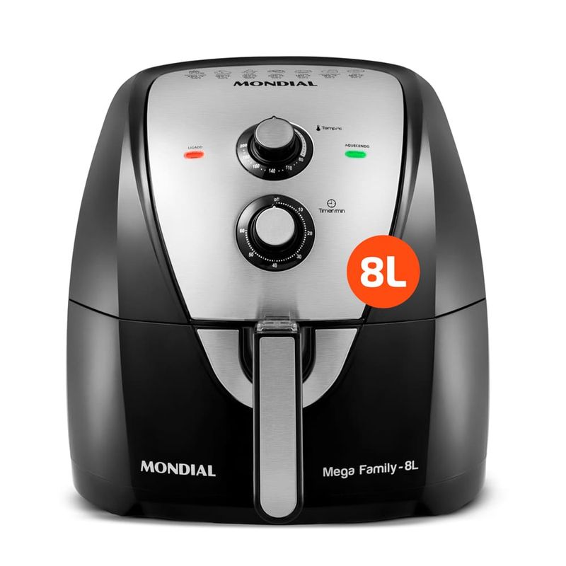 Fritadeira-Eletrica-8-Litros-Air-Fryer-Mondial-AFN80BI-Preta-110V
