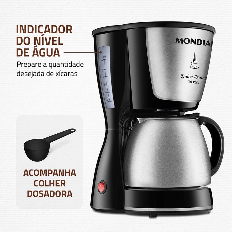 Cafeteira-Eletrica-Mondial-30-Xicaras-Dolce-Arome-C-37-Preto-com-Inox