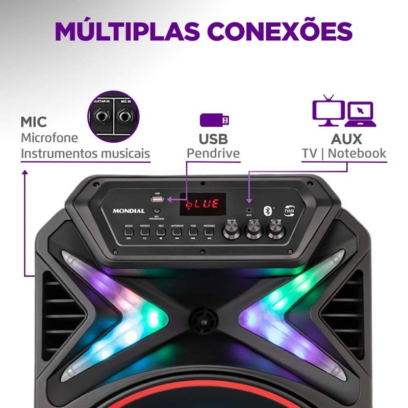 Caixa-Amplificada-Mondial-Connect-Lights-Plus-CM-700-700W