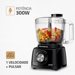 Mini Processador Turbo Pratic Mondial MP16B Preto
