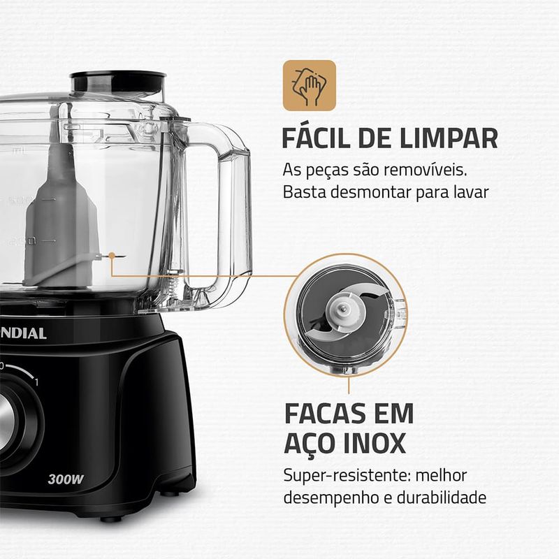 Mini-Processador-Turbo-Pratic-Mondial-MP16B-Preto