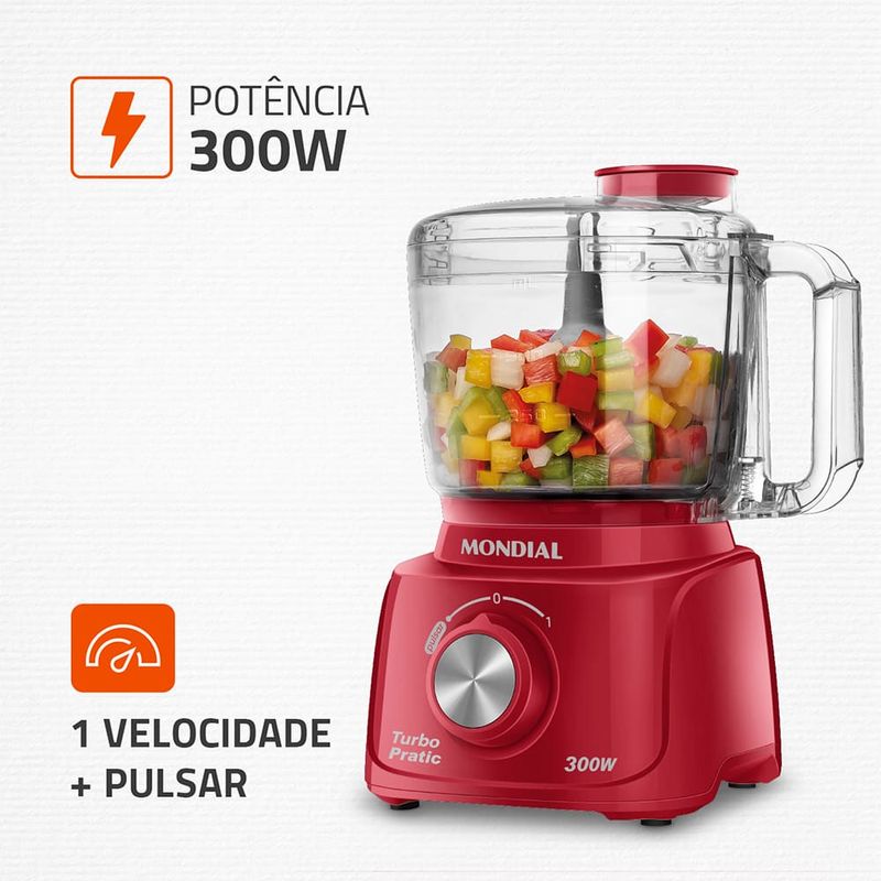 Mini-Processador-Turbo-Pratic-MP16R-Mondial-Vermelho