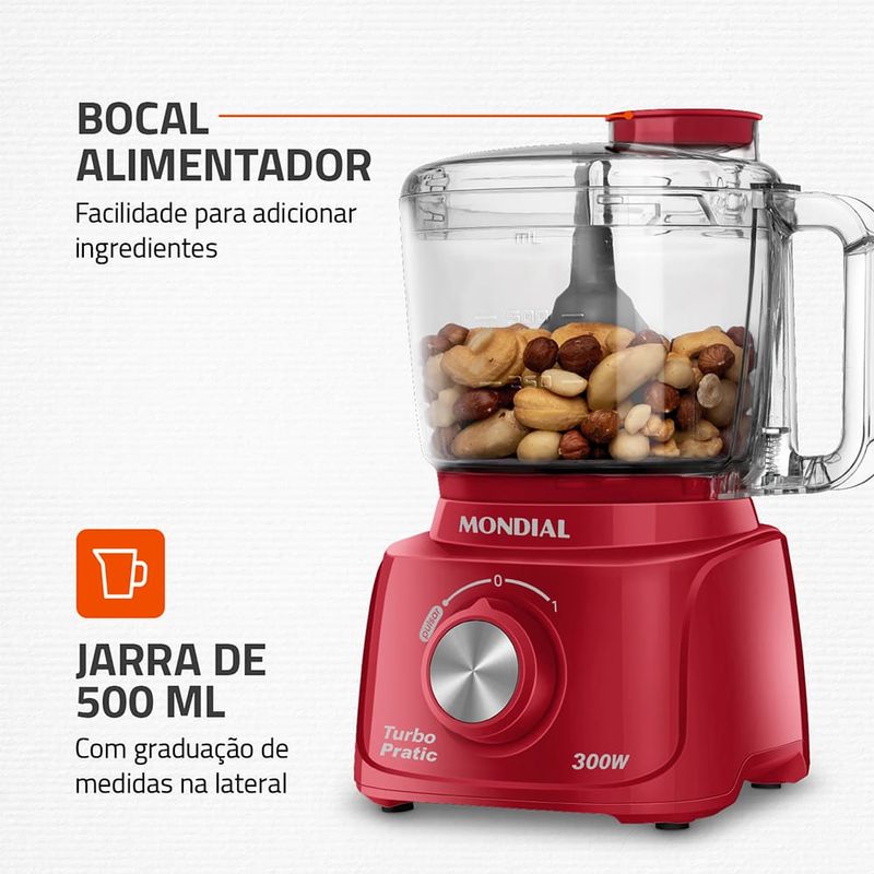Mini-Processador-Turbo-Pratic-MP16R-Mondial-Vermelho