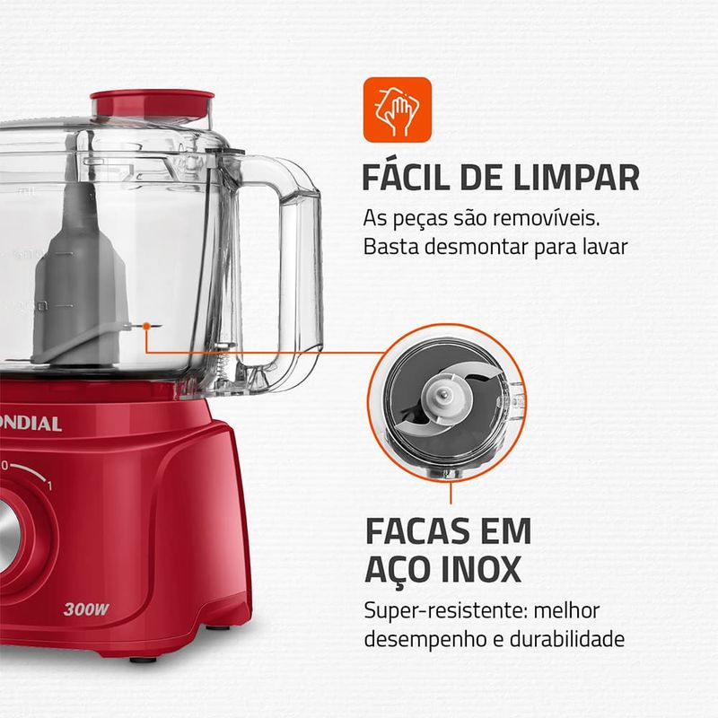 Mini-Processador-Turbo-Pratic-MP16R-Mondial-Vermelho