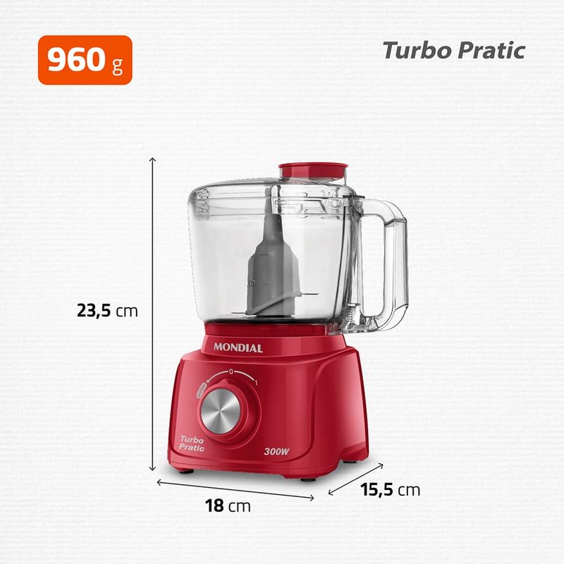 Mini-Processador-Turbo-Pratic-MP16R-Mondial-Vermelho