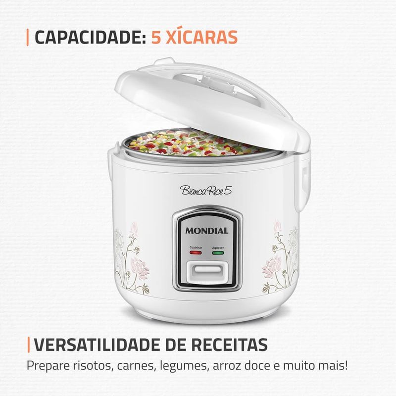 Panela-De-Arroz-Bianca-Rice-5-Mondial-NPE-05-5X-400W-127v