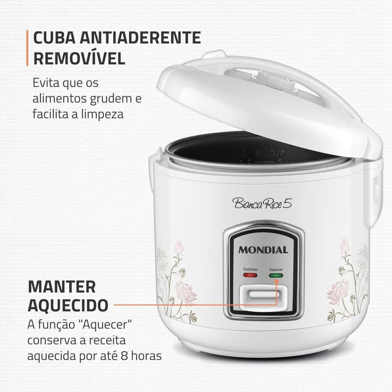 Panela-De-Arroz-Bianca-Rice-5-Mondial-NPE-05-5X-400W-127v