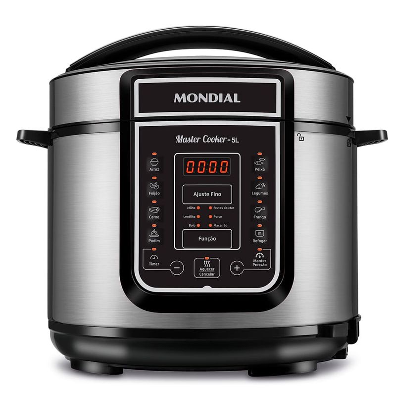 Panela-de-Pressao-Eletrica-Mondial-5-Litros-PE-38-Preta-com-Inox-127V
