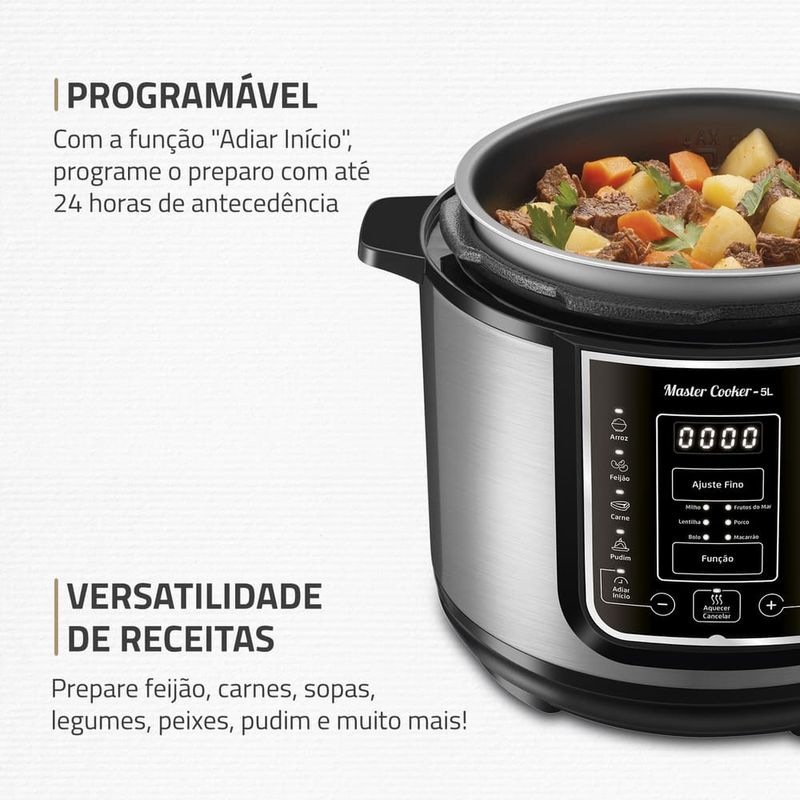 Panela-de-Pressao-Eletrica-Mondial-5-Litros-PE-38-Preta-com-Inox-127V
