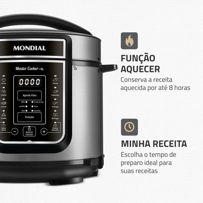 Panela-de-Pressao-Eletrica-Mondial-5-Litros-PE-38-Preta-com-Inox-127V