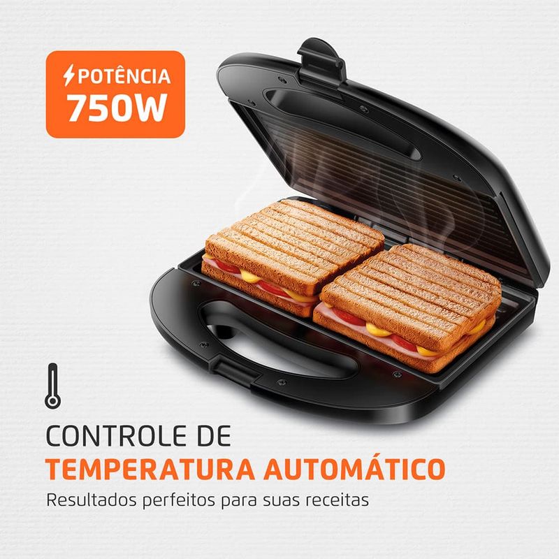 Sanduicheira-Mondial-Master-Grill-Preta