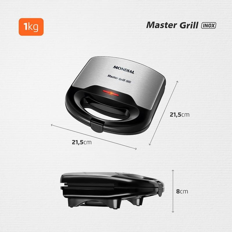 Sanduicheira-Mondial-Master-Grill-Preta