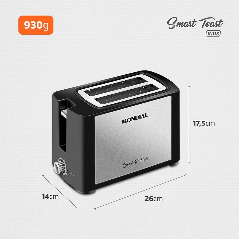 Torradeira-Smart-Toast-Mondial-T-13-Preto-Inox-127V
