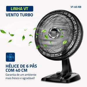 Ventilador de Mesa 40cm Mondial 6 pás Turbo VT-40-NB