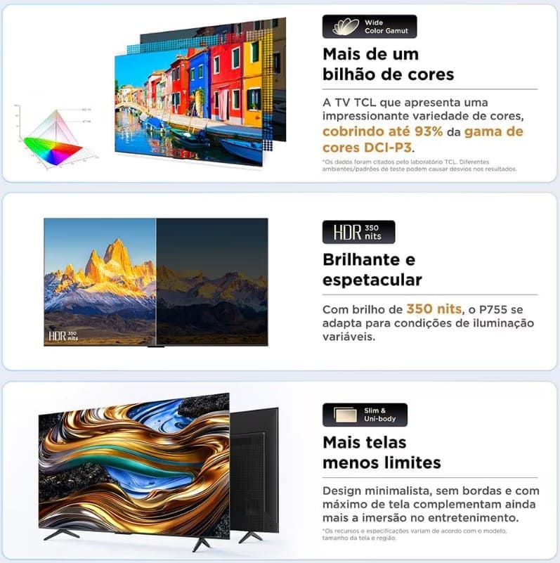 Smart-TV-65”-4K-UHD-TCL-65P755-com-Processador-AIPQ-Google-TV-Wi-Fi-Bluetooth-Google-Assistente-Dolby-Vision-e-Atmos-